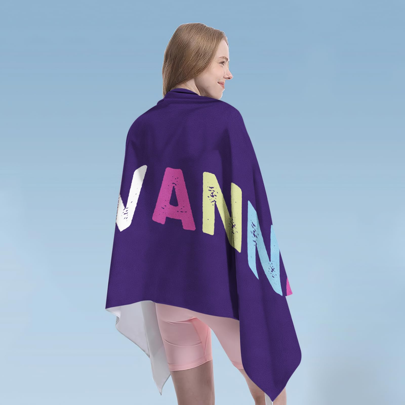 **Personalized Beach Towels with Name - Custom Quick Dry Microfiber Cotton/Poly Blend Towel - 30