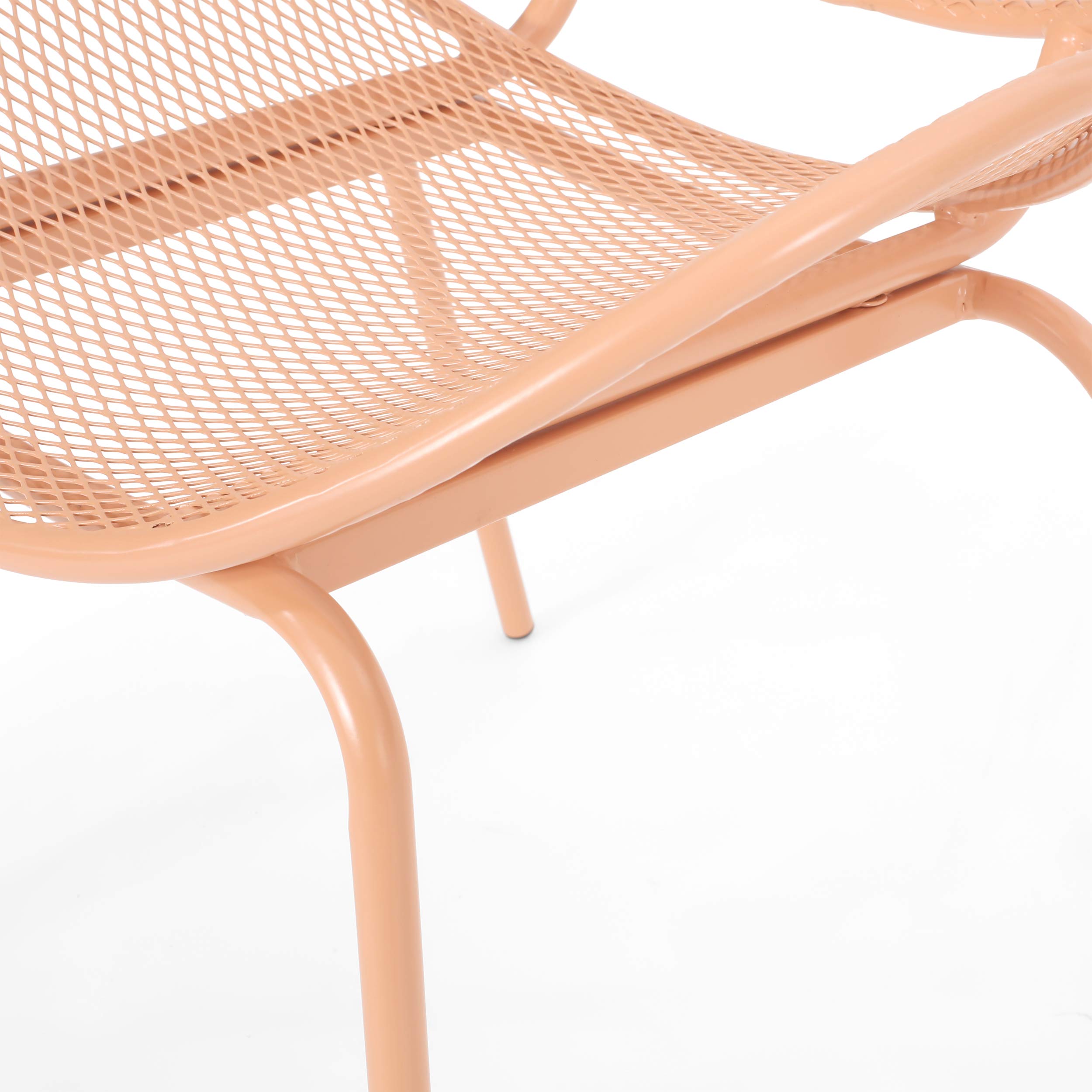 GDF Studio Outdoor Dining Chairs (Set of 2) - Matte Orange Patio Furniture for Backyard, Garden, Poolside & Balcony - Weather-Resistant Stackable Chairs for Outdoor Entertaining