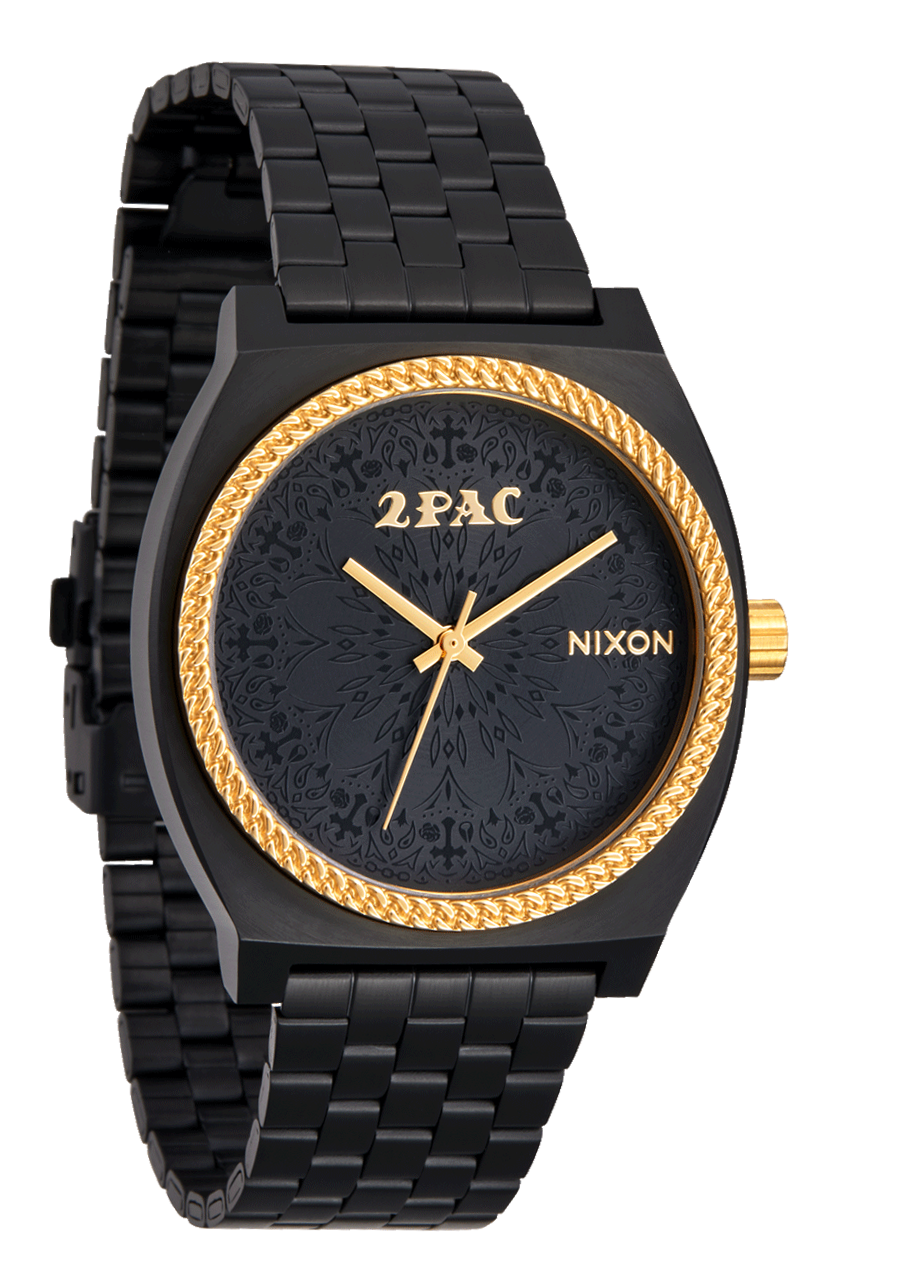 2PAC Time Teller Watch - Stylish Black & Gold Men's Wristwatch for Hip Hop Fans - Perfect for Casual Wear, Street Fashion, and Music Events