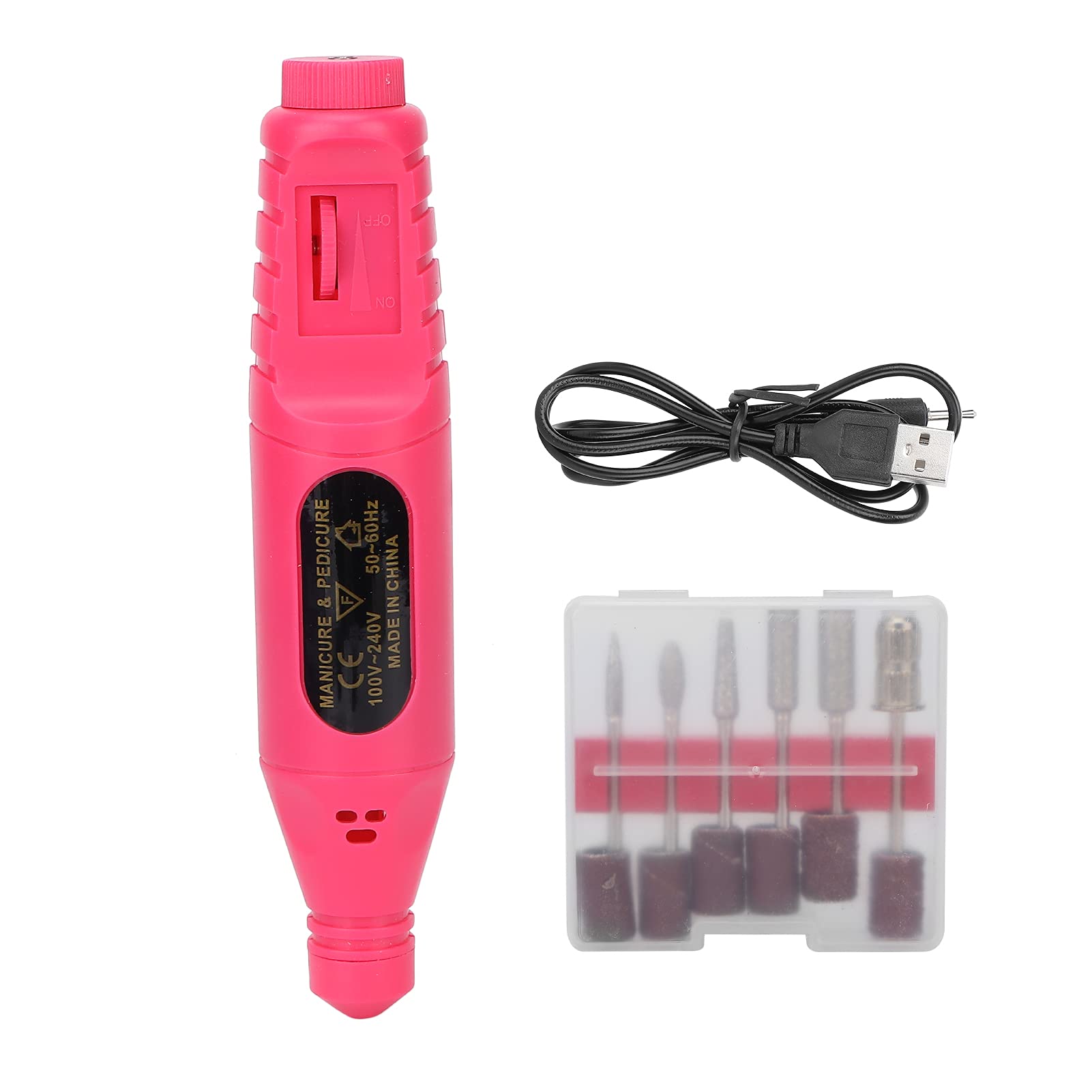 SBM MART Professional Electric Nail File Set - Low Noise Adjustable Speed Nail Drill Machine with Matte Finish for Home & Salon Use | Durable Manicure Pedicure Kit for Acrylic Gel Nails (Rose Red) - Perfect for DIY Nail Art, Salon Treatments & At-Home Grooming