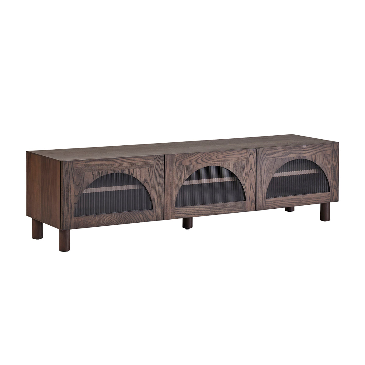 Modern 3-Door TV Stand with Storage - Dawn Mist Entertainment Center for Living Room, Bedroom & Home Theater