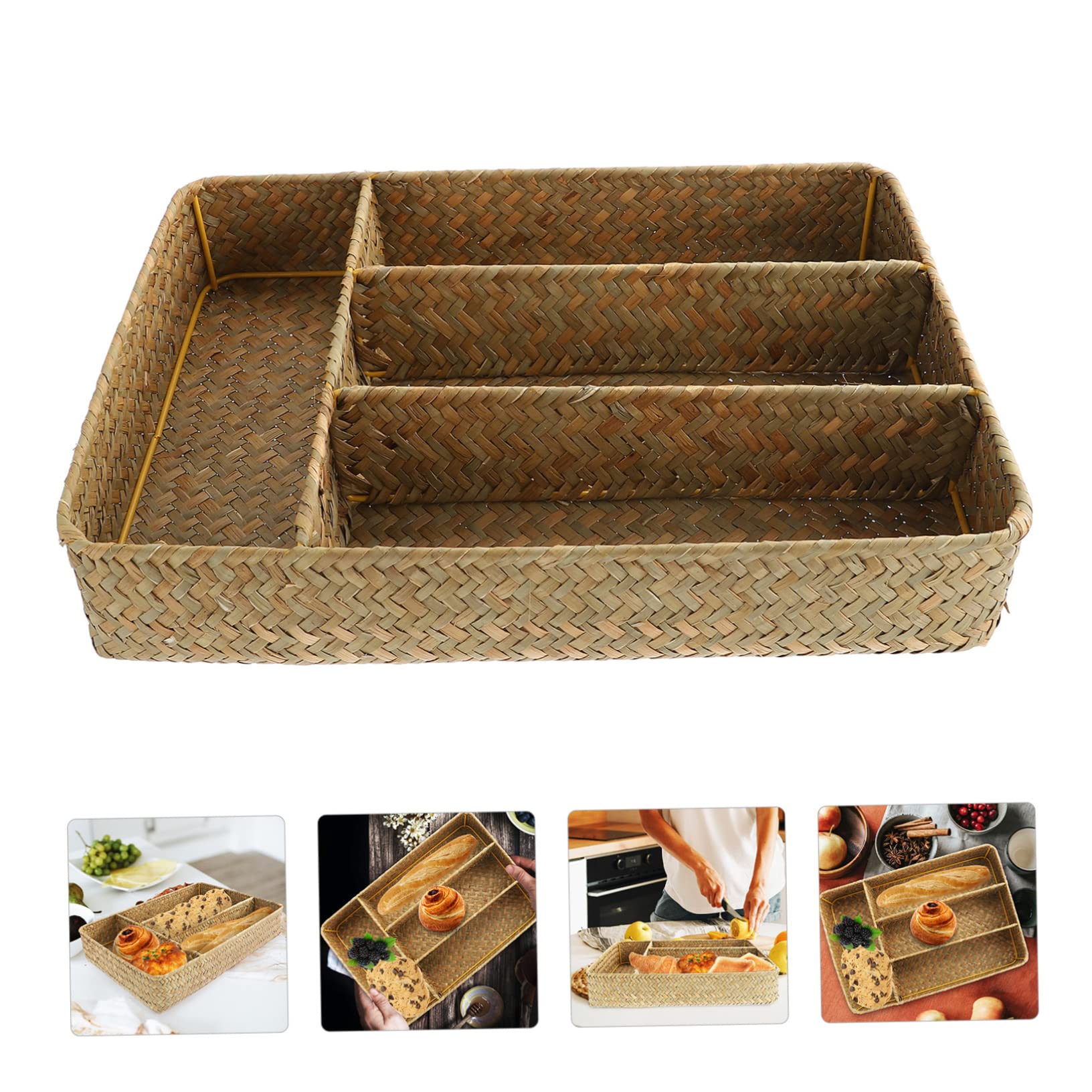 Alipis 2-Pack Seagrass Woven Storage Baskets - Handmade Rattan Organizer for Makeup, Toilet Paper & Home Decor | Perfect for Bathroom, Bedroom & Farmhouse Style