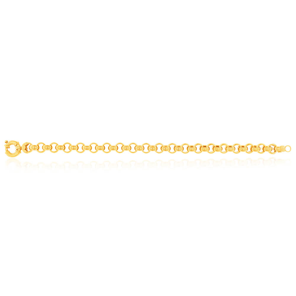 9ct Yellow Gold Silver Filled Belcher Bracelet for Women - Elegant Adjustable Chain Jewelry Gift for Birthday, Anniversary & Special Occasions