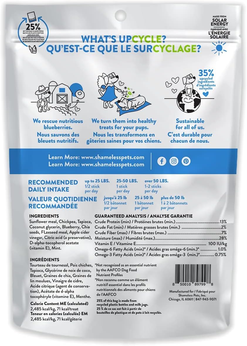 Shameless Pets Tooth Berry Dental Sticks for Dogs - Natural Oral Care Dental Treats to Improve Bad Dog Breath | Freshens Breath & Supports Dental Health for Small, Medium & Large Dogs - Perfect for Daily Teeth Cleaning & Playtime Rewards