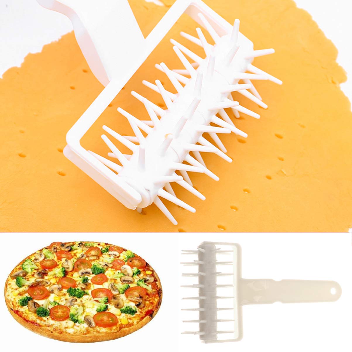 DOITOOL Pizza Dough Docker Roller - Professional Dough Punch Tool for Uniform Thin Crust Pizza, Prevents Air Bubbles in Challah Bread - Perfect for Home Baking, Restaurants, and Pizza Shops