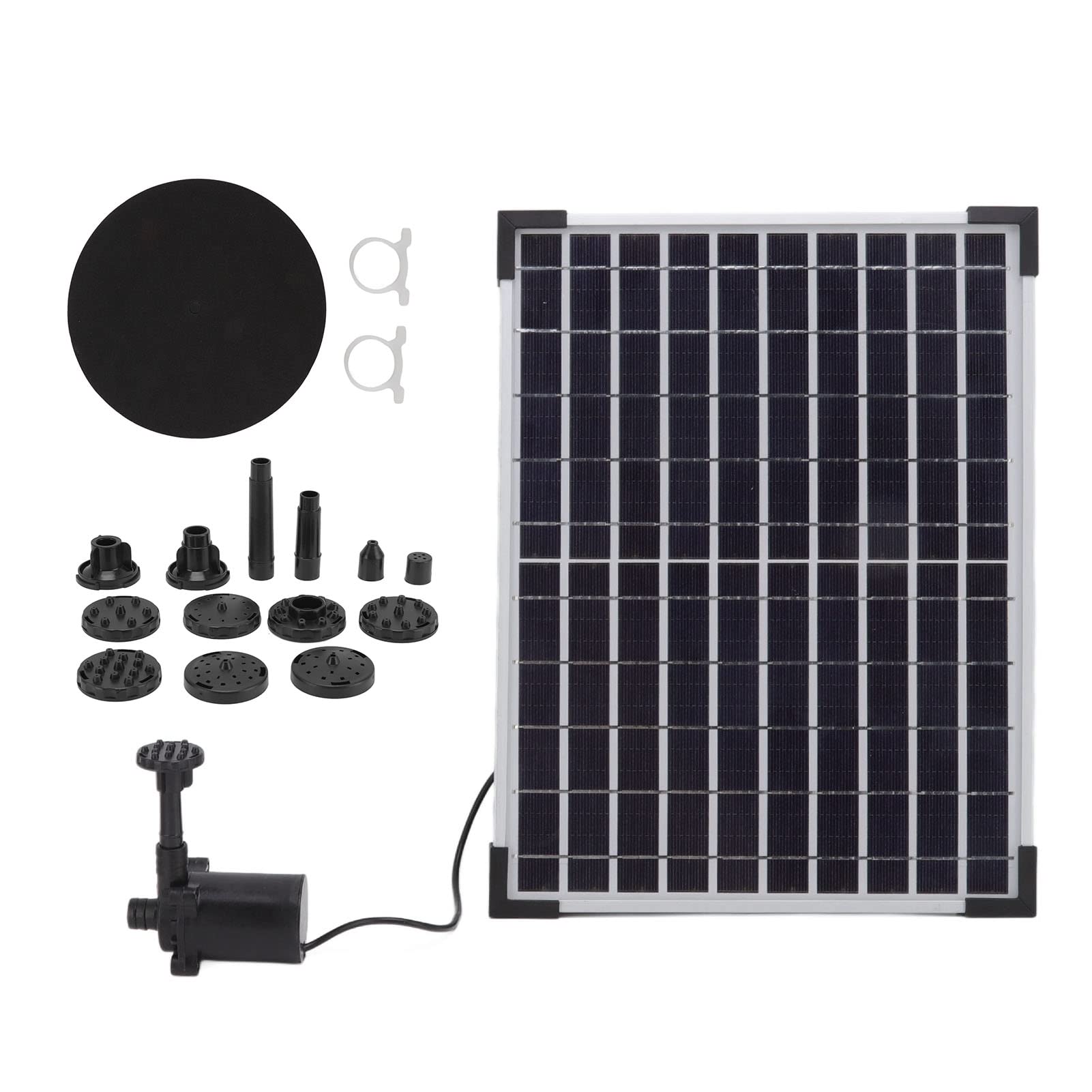 12W Solar Fountain Pump with 13 Nozzles - 10V Quick Restart Solar Powered Water Pump, ABS Waterfall Pump for Outdoor Garden, Pond, Birdbath & Yard Decor - No Bracket Needed, Eco-Friendly Solar Energy