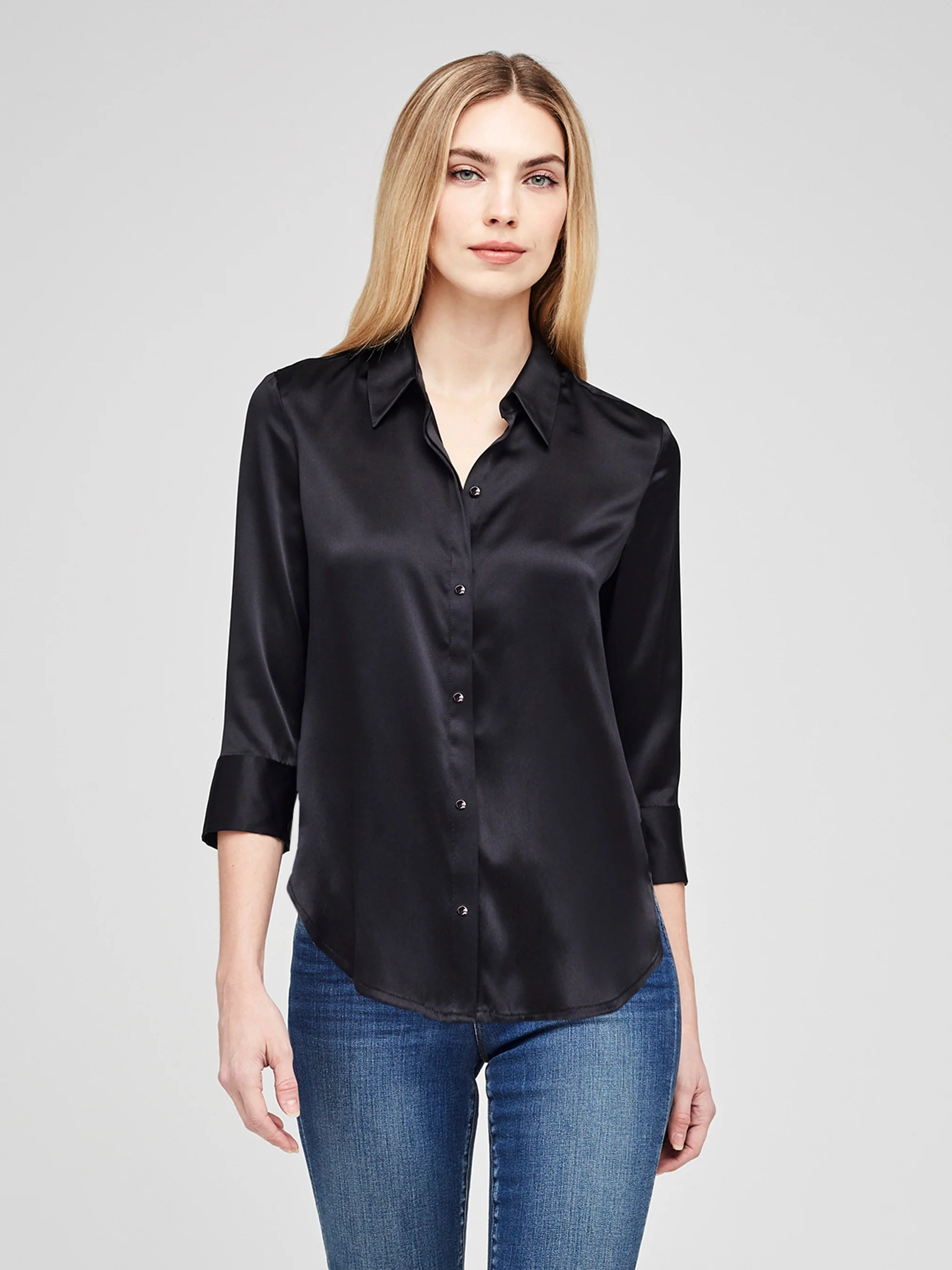 L'Agence Women's Dani Blouse - Elegant Flowy Top for Work, Date Night & Casual Outfits | Chic & Comfortable Fashion Staple
