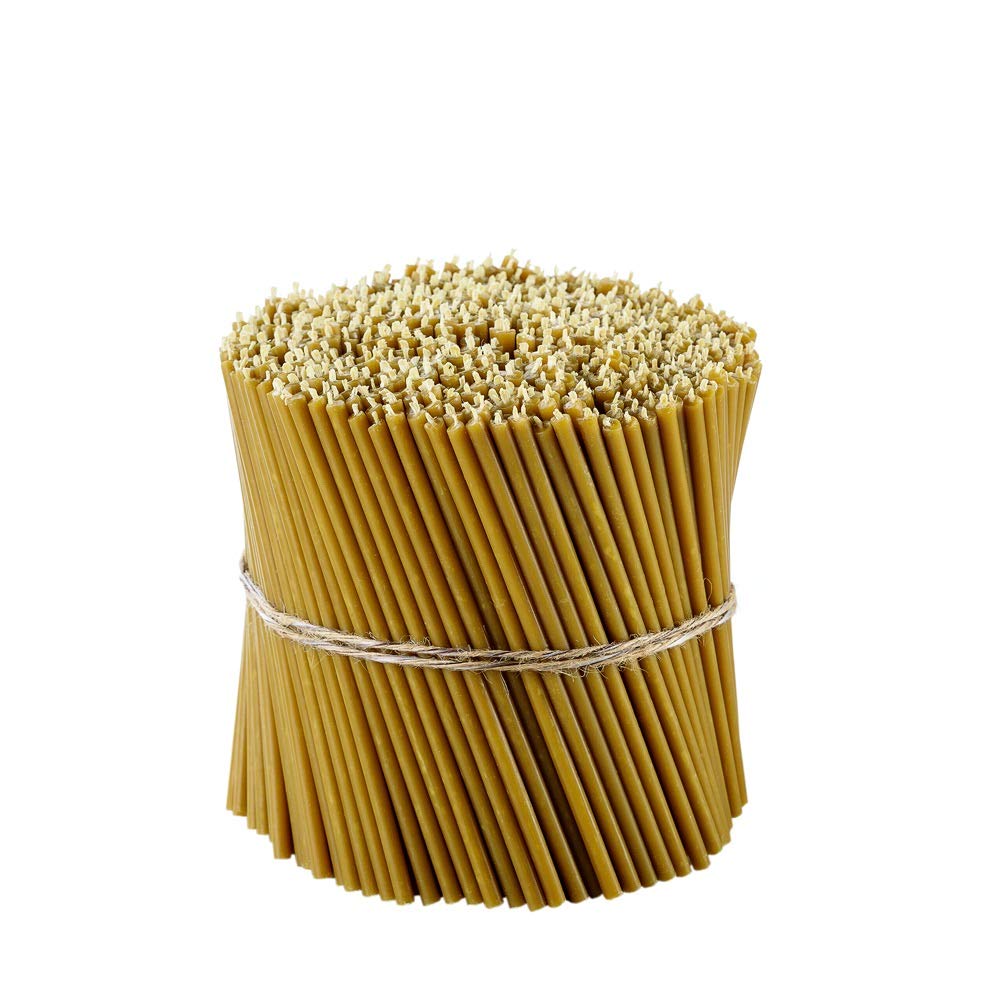 Pure Beeswax Taper Candles - No Drip, Smokeless for Home Decor & Church Prayer