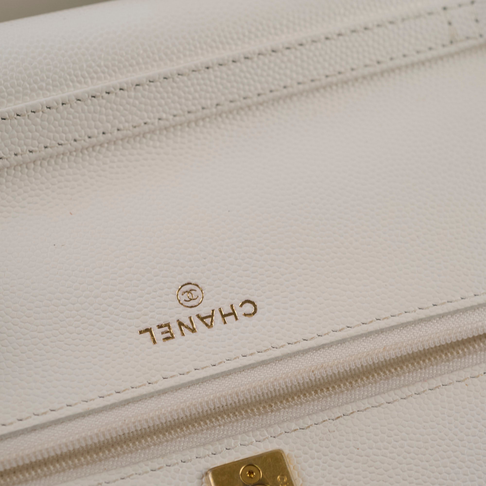 Chanel Caviar Leather Wallet On Chain WOC in White/Cream with Microchip - Luxury Crossbody Bag for Women, Perfect for Evening Events & Daily Use