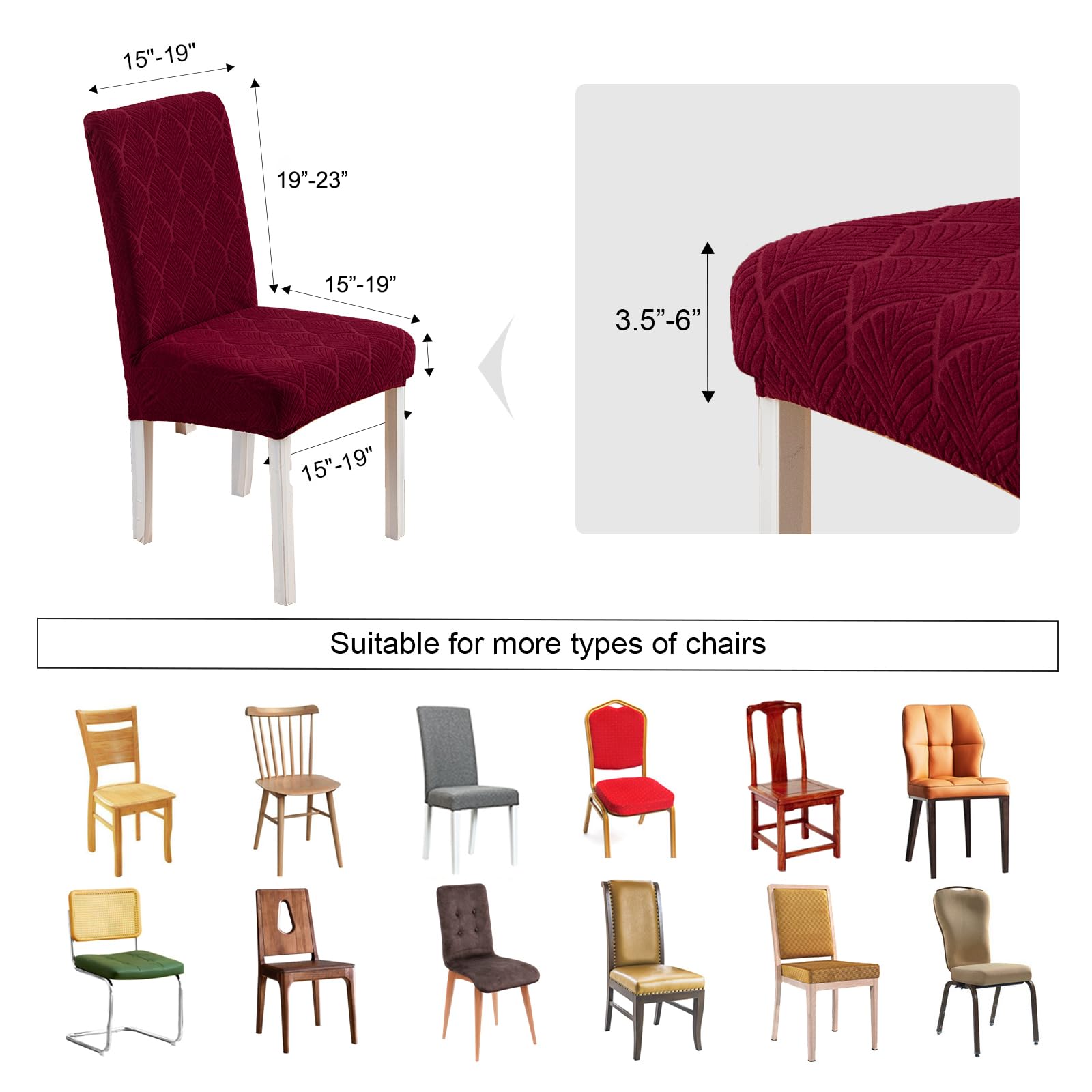 Waterproof Dining Chair Covers - Stretch Parsons Chair Slipcovers for Kitchen & Dining Room - Washable & Removable Chair Protector - Perfect for Everyday Use, Family Gatherings & Pet Protection