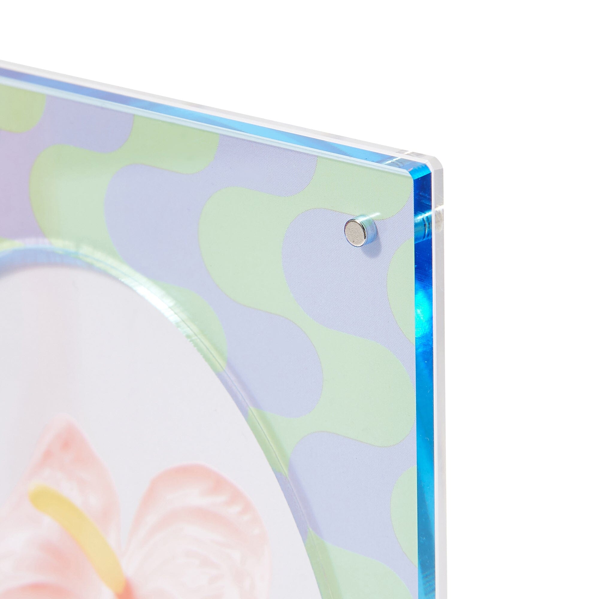 Vibrant Pink and Blue Acrylic Picture Frame - Perfect for Home Decor, Office Display, and Gift Giving