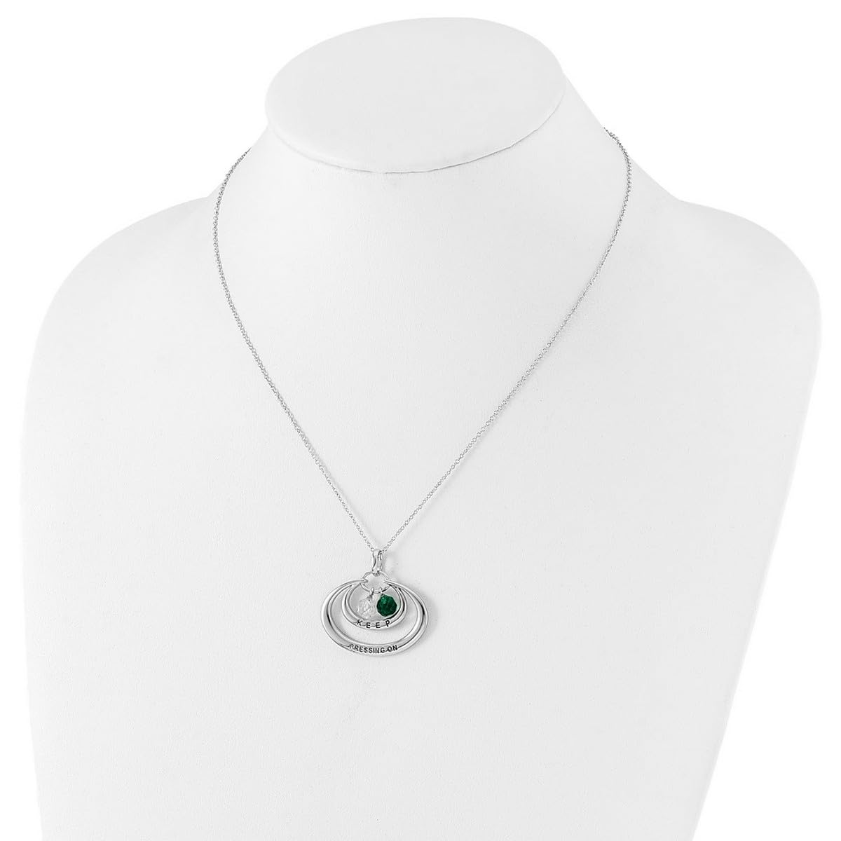 925 Sterling Silver Oxidized CZ Cubic Zirconia Spring Ring Pendant Necklace for Women - 18 Inch Simulated Diamond Jewelry for Everyday Wear, Date Night & Special Occasions