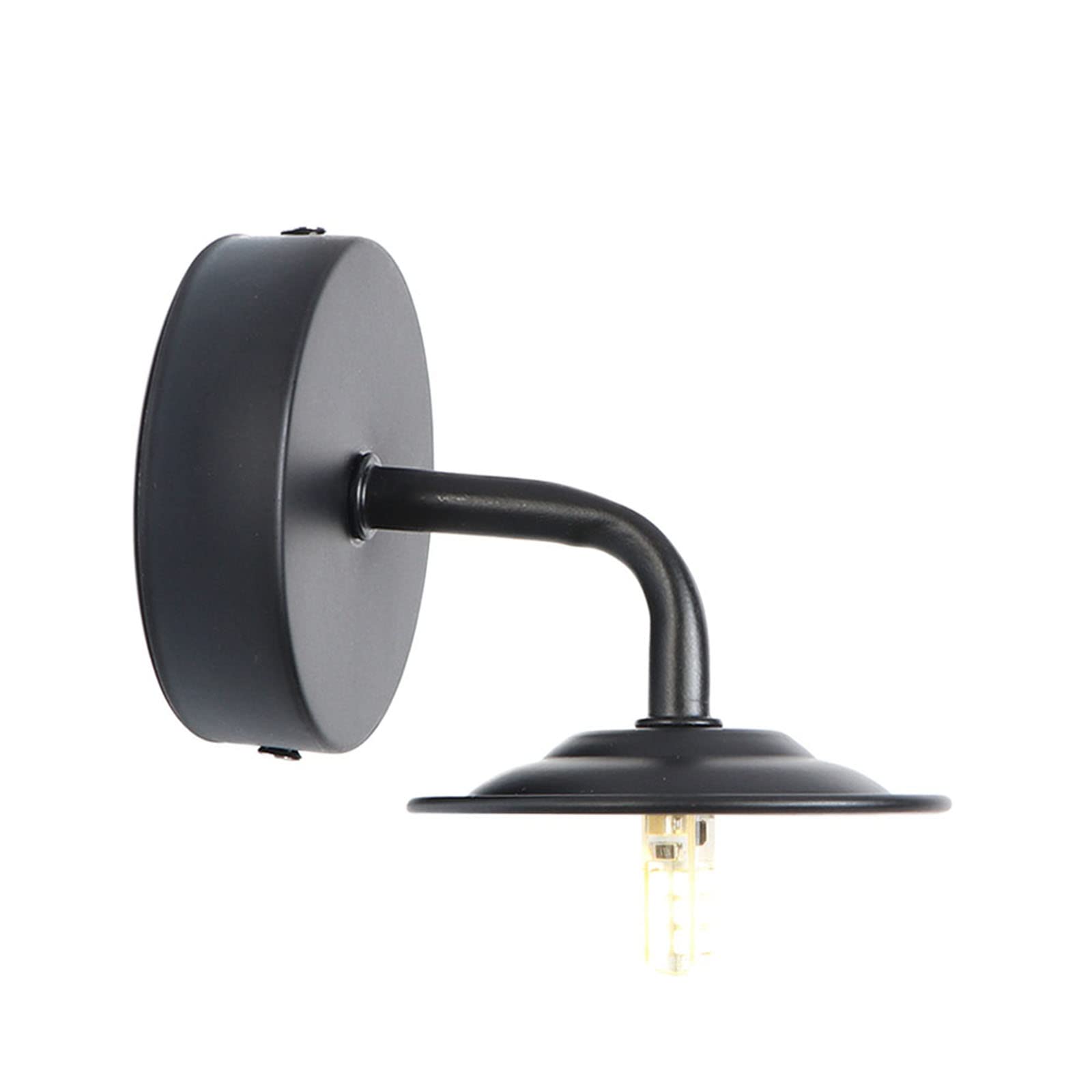 Vintage Industrial Black Wall Lamp - Retro Iron Small Wall Light with E27 Socket, Short Arm Wall Sconce for Living Room, Bedroom, Study, Office & Cafe Decor | Perfect for Ambient Lighting and Vintage Style Home Interior