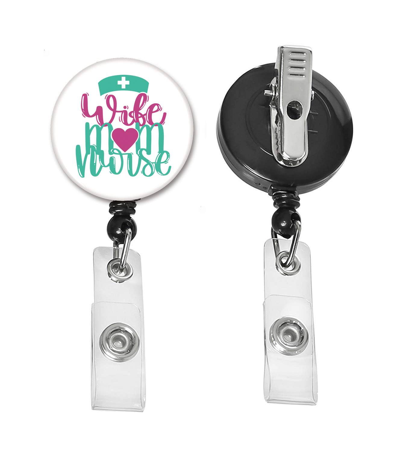 Nursing ID Badge Holder Retractable Clip - RN Badge Reel with Alligator Clip & Nylon Cord for Nurses, Doctors, and Healthcare Professionals | Perfect for Hospitals, Clinics, and Medical Facilities