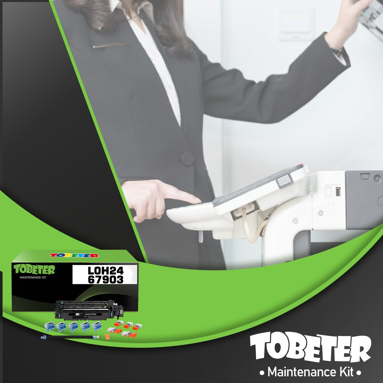 ToBeter Compatible L0H24A Fuser Replacement Kit for HP LaserJet M607 M608 M609 M631 M632 M633 Printers - Includes RM2-1256 Fuser & 5 Sets of J8J70-67904 (110V) - Perfect for Office & Home Printer Maintenance