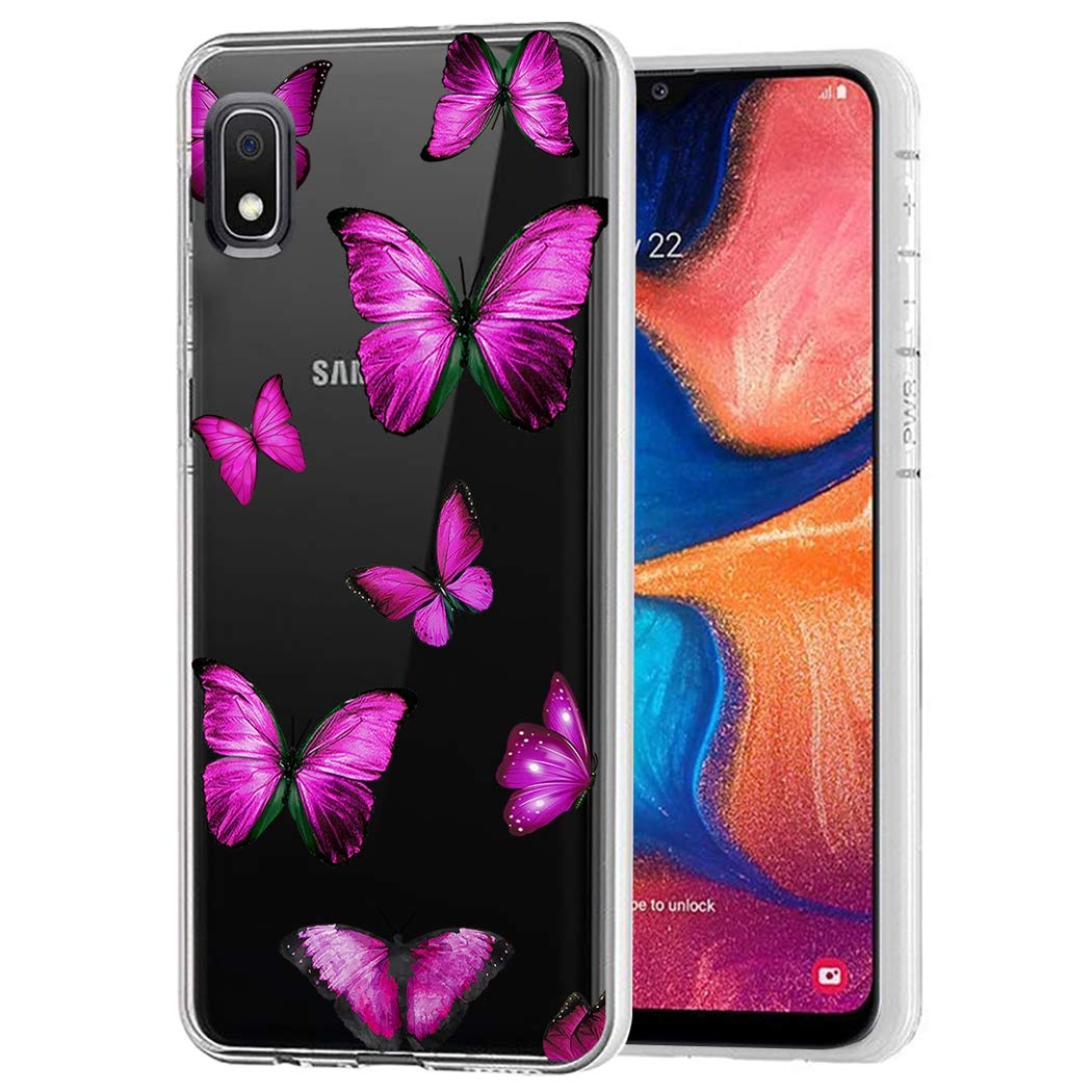Samsung Galaxy A10E Case - Cute Butterfly Clear TPU Phone Cover for Women & Girls | Shockproof Slim Flexible Protective Case | Perfect for Everyday Use, Work & School