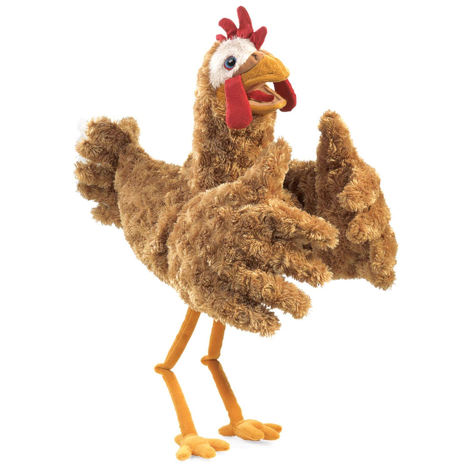 Folkmanis Chicken Hand Puppet - Realistic Plush Animal Toy for Kids, Storytelling, and Educational Play | Perfect for Classroom, Home, and Imaginative Play