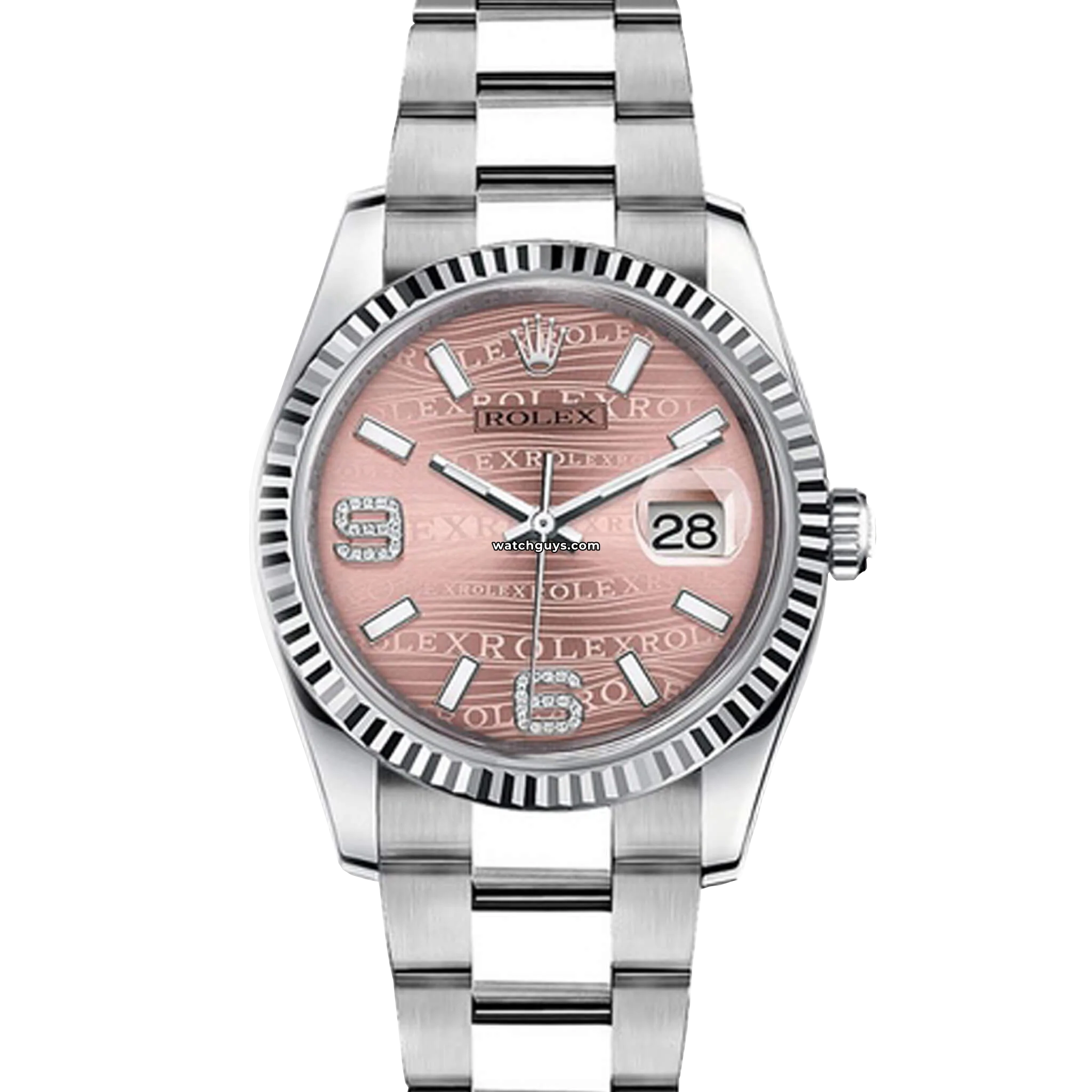 Rolex Datejust 116234 Ladies Watch - 36mm Stainless Steel, Pink Wave Diamond Dial, Automatic Movement - Perfect for Luxury Gifts, Anniversaries & Special Occasions