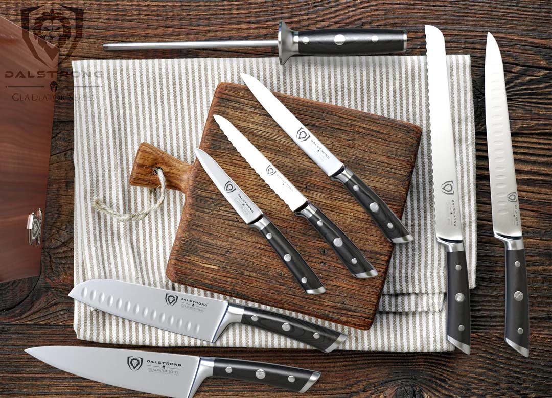 Dalstrong Gladiator Series 8-Piece Knife Block Set - NSF Certified Professional Kitchen Knives for Chefs & Home Cooking