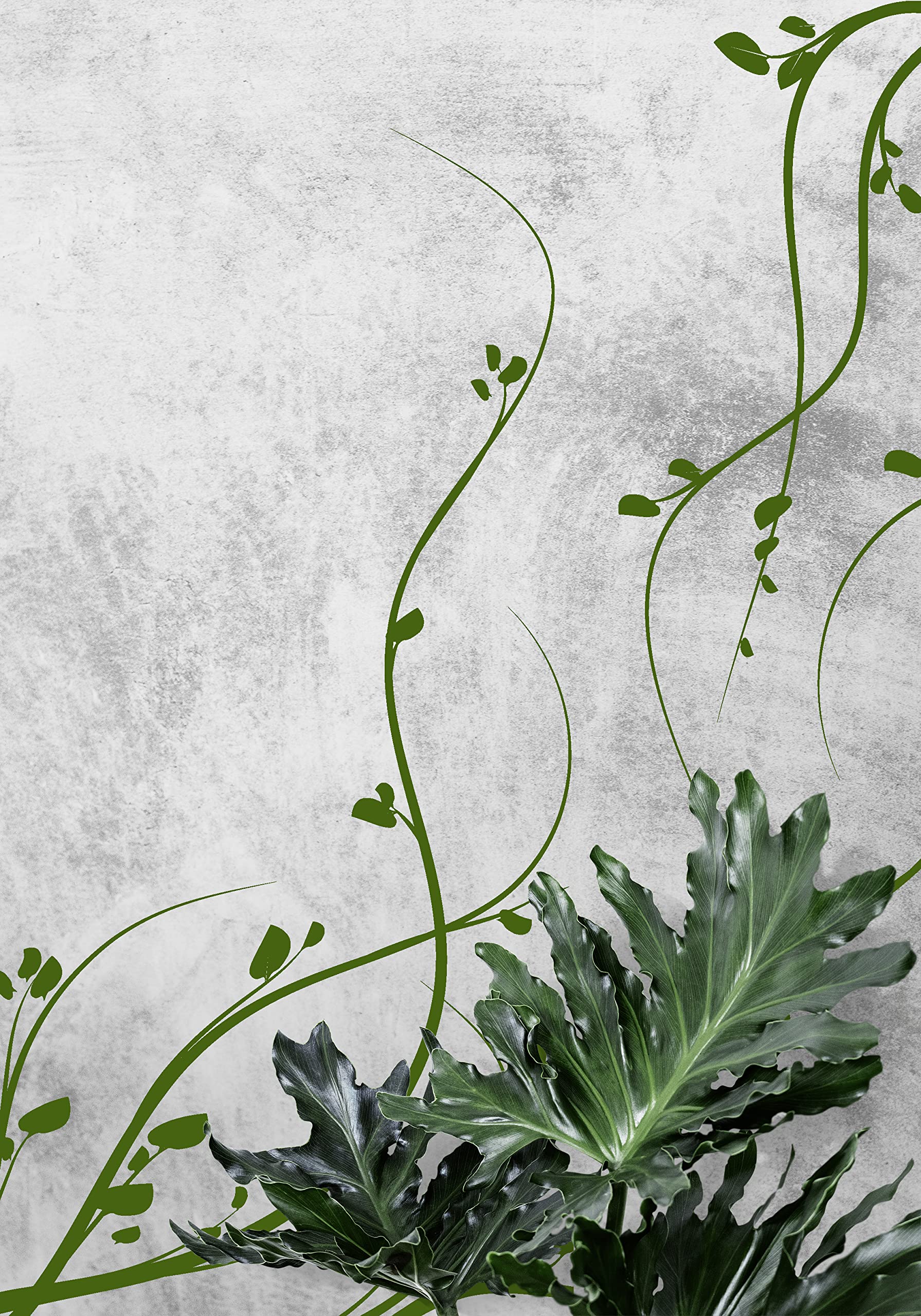 Floral Vine Wall Decal Stickers - Set of 4 Botanical Wall Art for Bedroom, Nursery & Bathroom Decor - Peel and Stick Removable Wall Decor for Home & Office