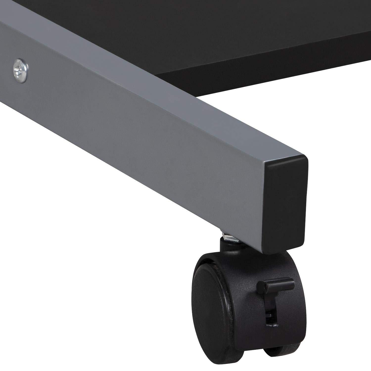 Topeakmart Mobile Computer Desk with Wheels - Adjustable Laptop Office Desk with Drawers & Printer Shelf, Study Writing Table for Home Office, Small Space & Dorm Room Use