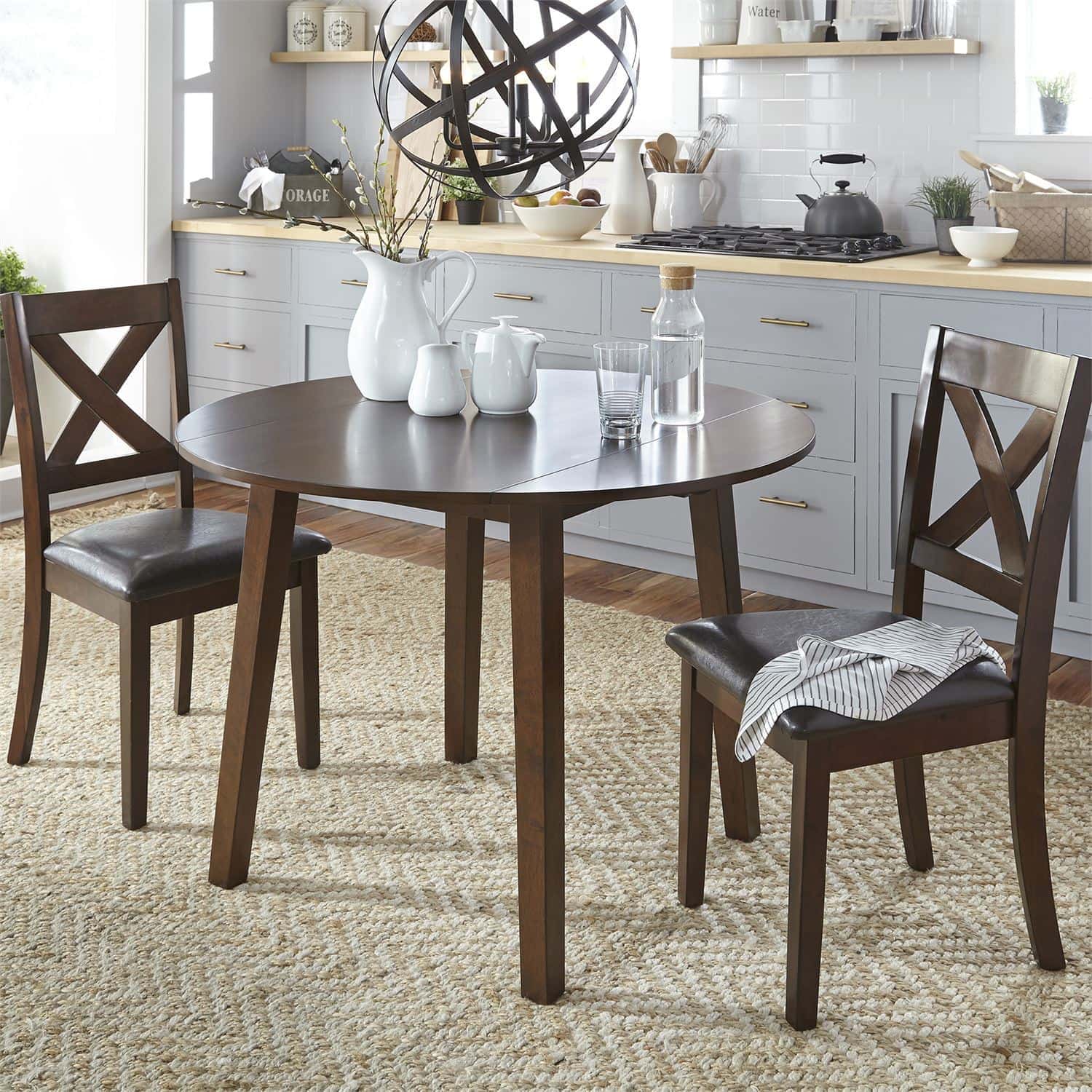 Thornton 5-Piece Dining Set - Modern Wooden Table & 4 Chairs for Kitchen, Dining Room - Perfect for Family Meals & Entertaining Guests