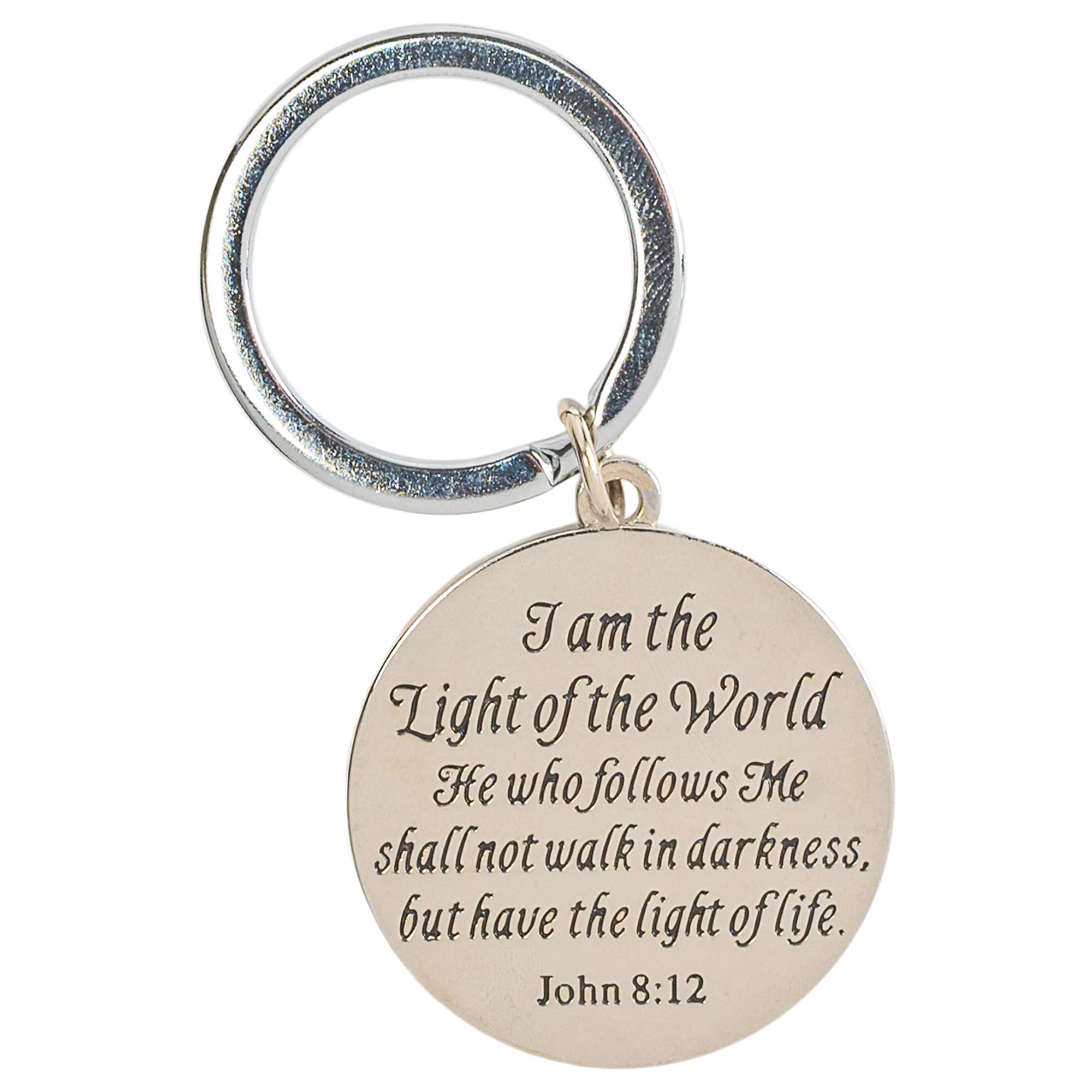 John 8:12 Lighthouse Keychain - Religious Pendant for Keys & Gifts