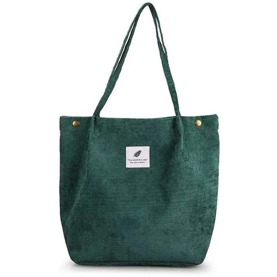 Eco-Friendly Corduroy Reusable Shopping Tote Bag - Durable Cloth Handbag for Groceries, Beach, Books & Travel | Perfect for Shopping, Errands & Daily Use