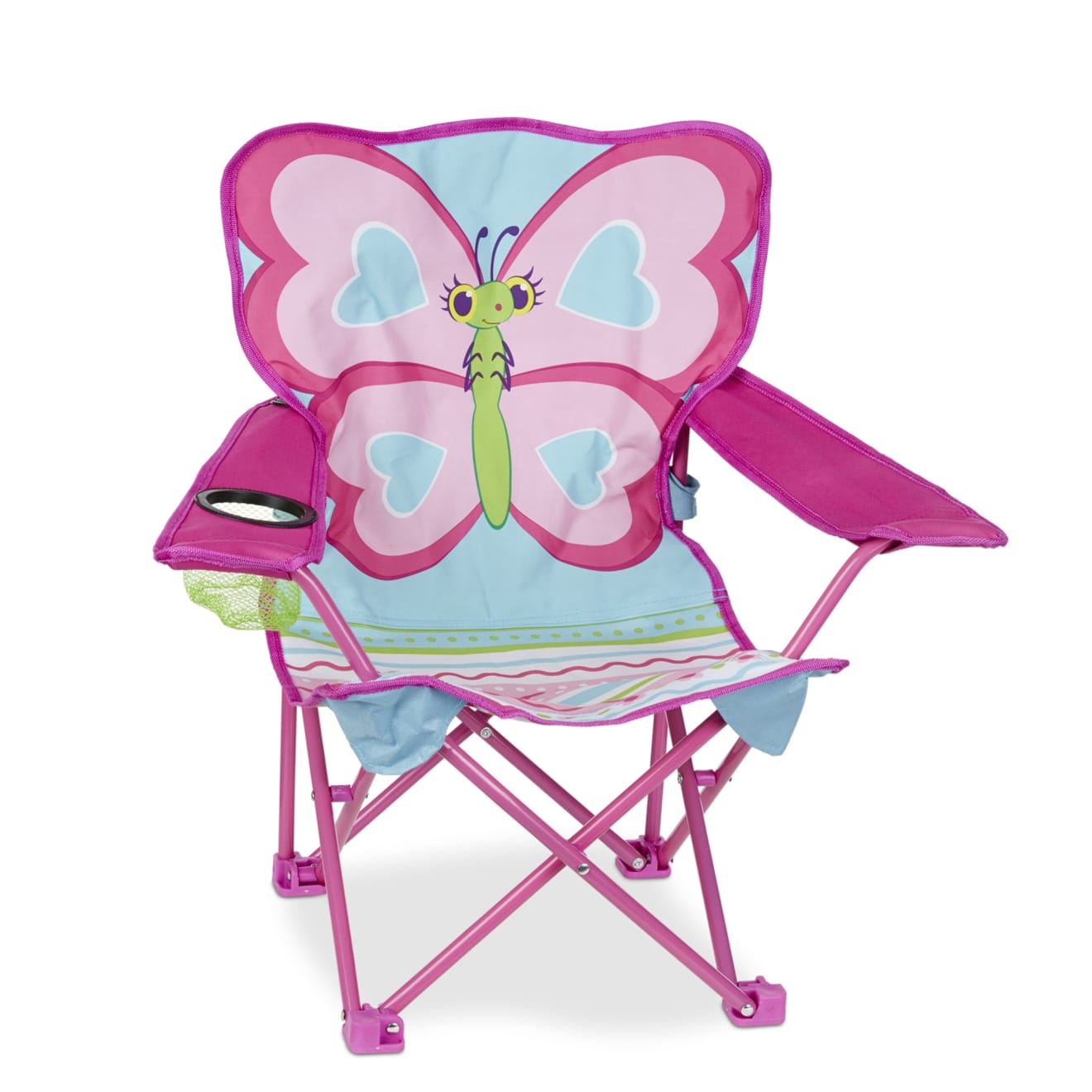 Cutie Pie Butterfly Camp Chair - Portable Folding Outdoor Chair for Picnics, Beach, Camping & Backyard Relaxation