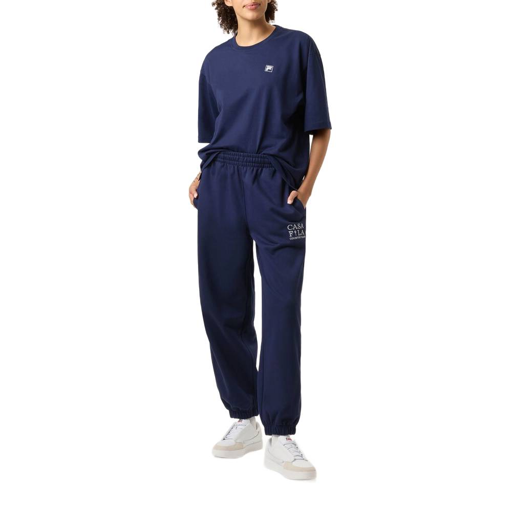 Fila Unisex Country Club Racquet Box Tee Top - Comfortable Cotton T-Shirt for Tennis & Casual Wear (Fila Navy) - Perfect for Sports, Gym, and Everyday Outfits
