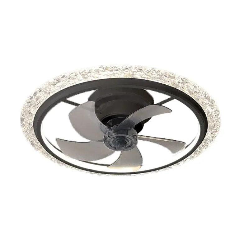 Modern Round LED Ceiling Fan with Light - Energy Efficient Smart Pendant Fan for Bedroom, Living Room & Patio - Remote Control & Dimmable Lighting