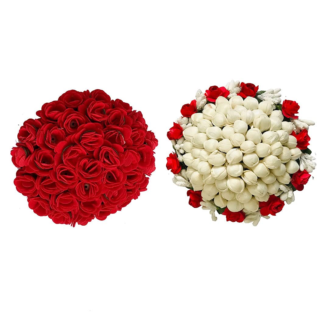 GuruEmbellish Artificial Flower Gajra Bun Maker - Bridal Hair Accessories for Women (Pack of 2, Multicolor) | Perfect for Weddings, Parties & Traditional Indian Hairstyles