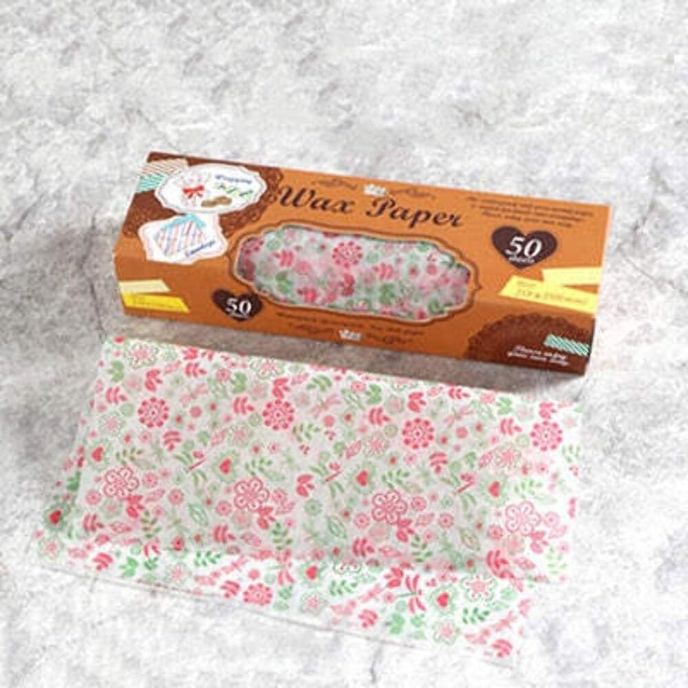 50Pcs Food Grade Wax Paper Sheets - Greaseproof Baking & Wrapping Paper for Bread, Sandwich, Burger, Fries - Perfect for Kitchen, Picnics & Party Food Prep