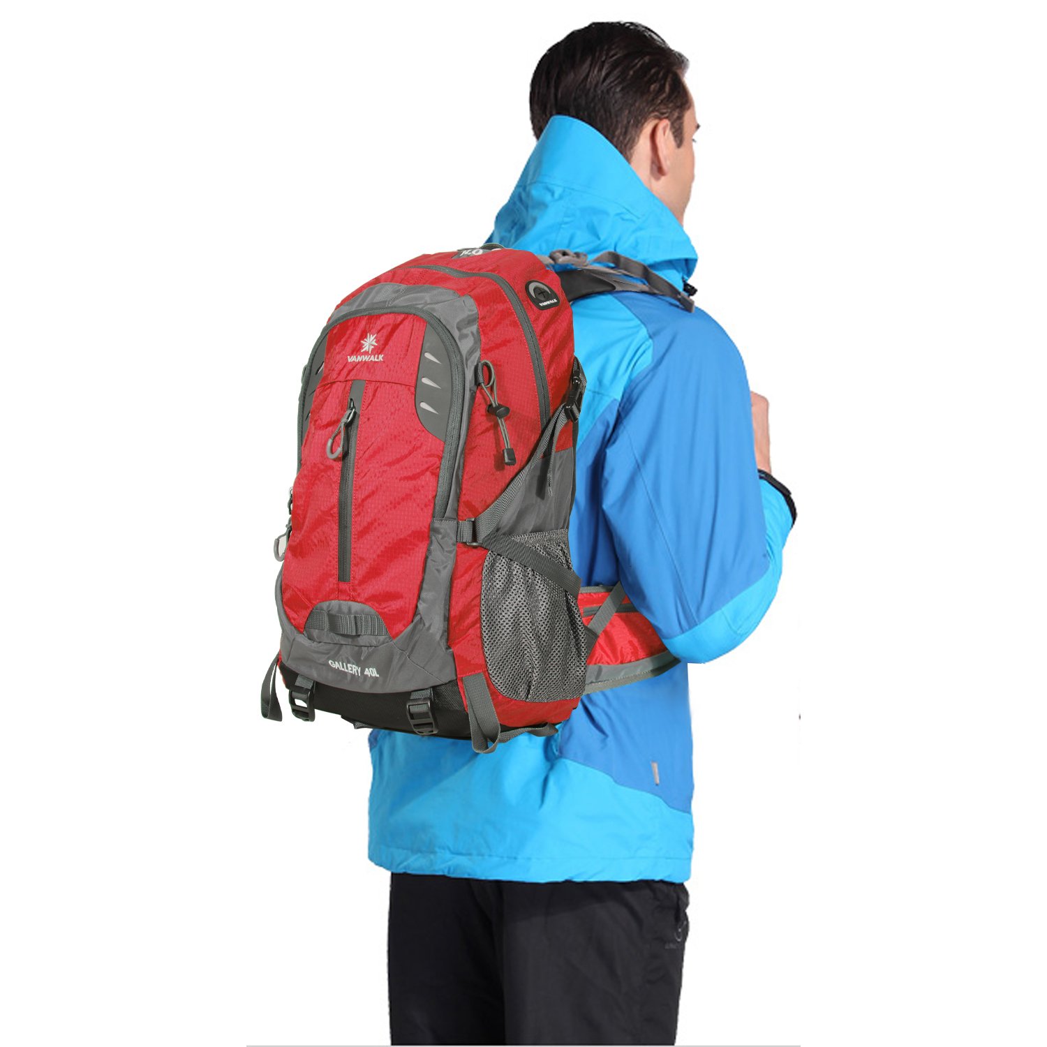 40L Lightweight Water-Resistant Hiking Backpack - Durable Packable Daypack for Men & Women - Perfect for Outdoor Adventures, Camping, and Travel