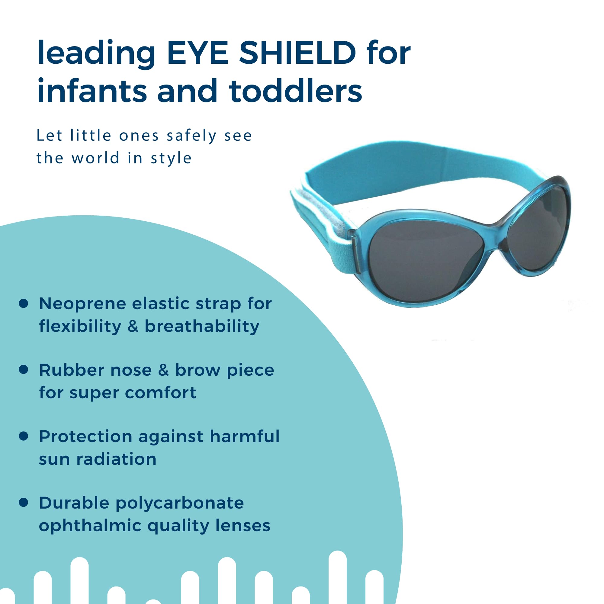 Baby Banz Retro Kidz Oval Sunglasses for Toddlers 2-5 Years - 100% UV Protection & Glare Reduction with Adjustable Strap - Perfect for Beach, Park & Outdoor Adventures
