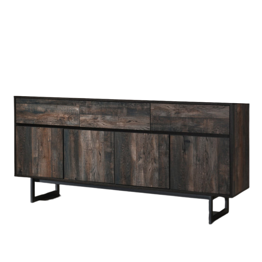 Rustic Black Multi-Purpose Sideboard Buffet Cabinet with Storage - Perfect for Dining Room, Living Room, and Entryway Organization