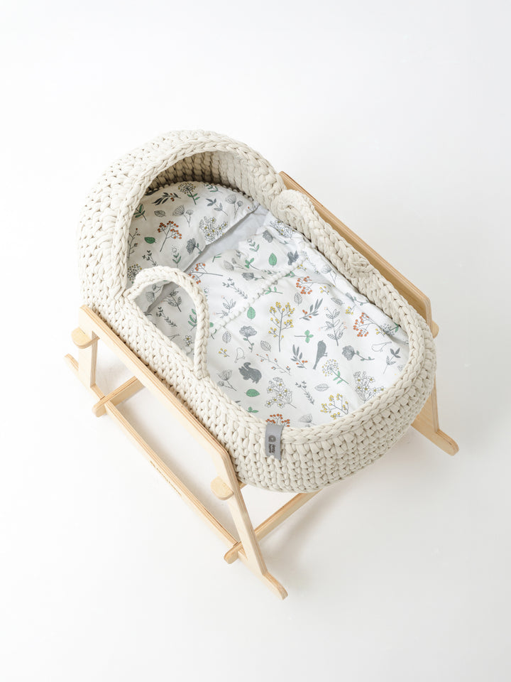 Anzy Home Doll Cradle with Round Hood and Stand - Perfect for Baby Doll Play, Nursery Decor, and Pretend Play for Kids