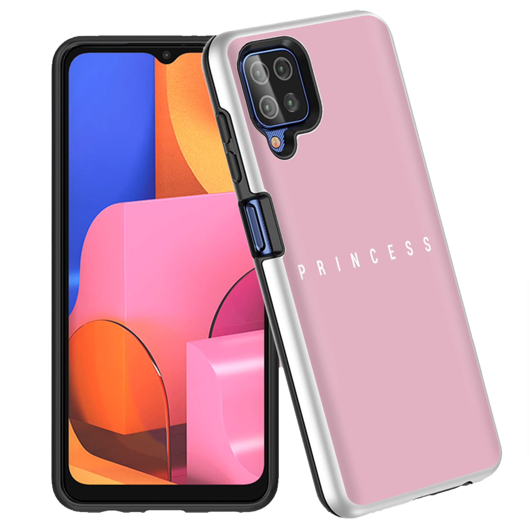 VIBECover Hybrid Slim Case for Samsung Galaxy A12 5G - Shockproof Dual Layer Protective Phone Cover with Princess Design | Perfect for Everyday Use, Travel & Outdoor Activities