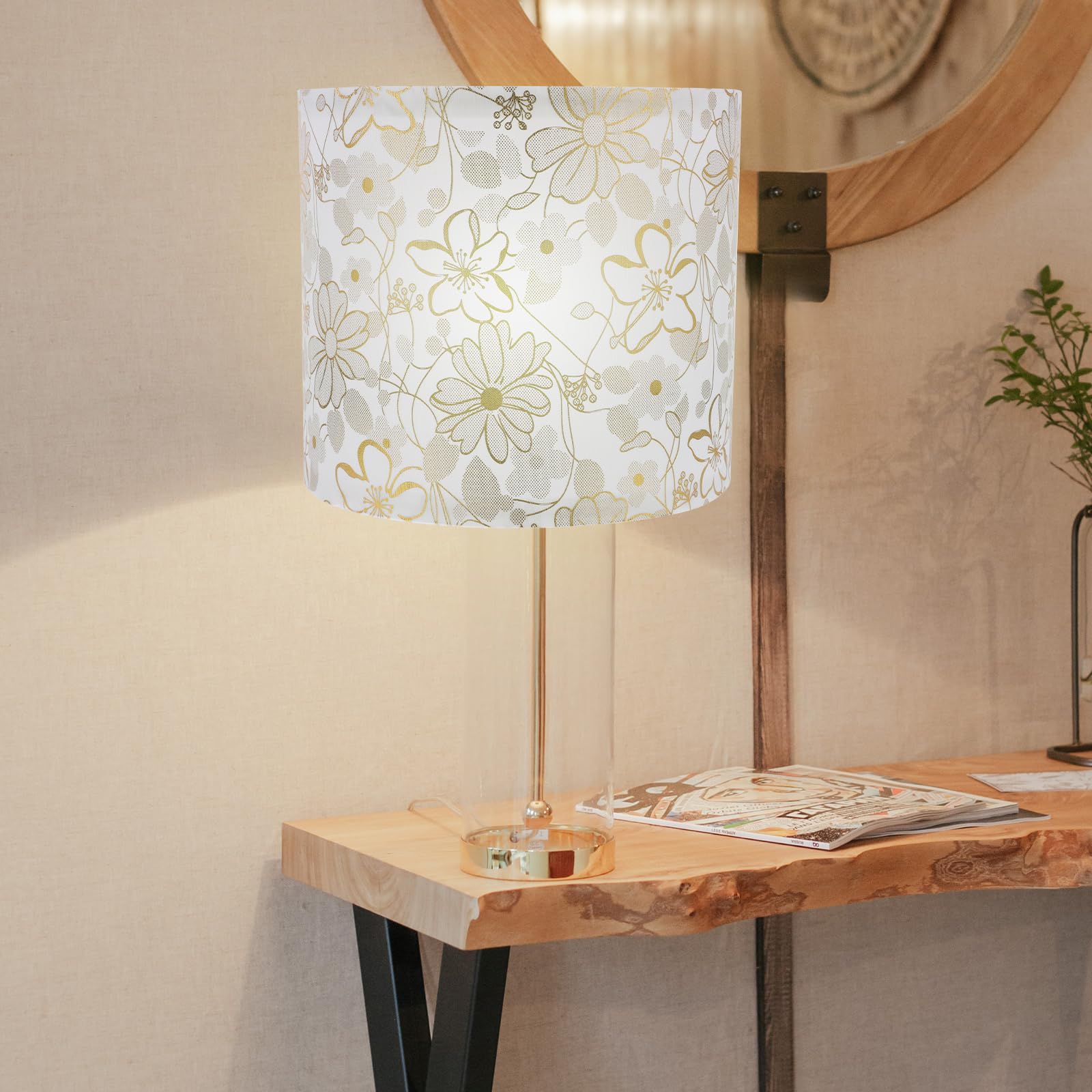 OSALADI Fabric Lampshade - Creative Drum Lamp Shade for Chandeliers & Table Lamps - Simple Linen Design - Perfect for Living Room, Bedroom & Dining Room Lighting Decor
