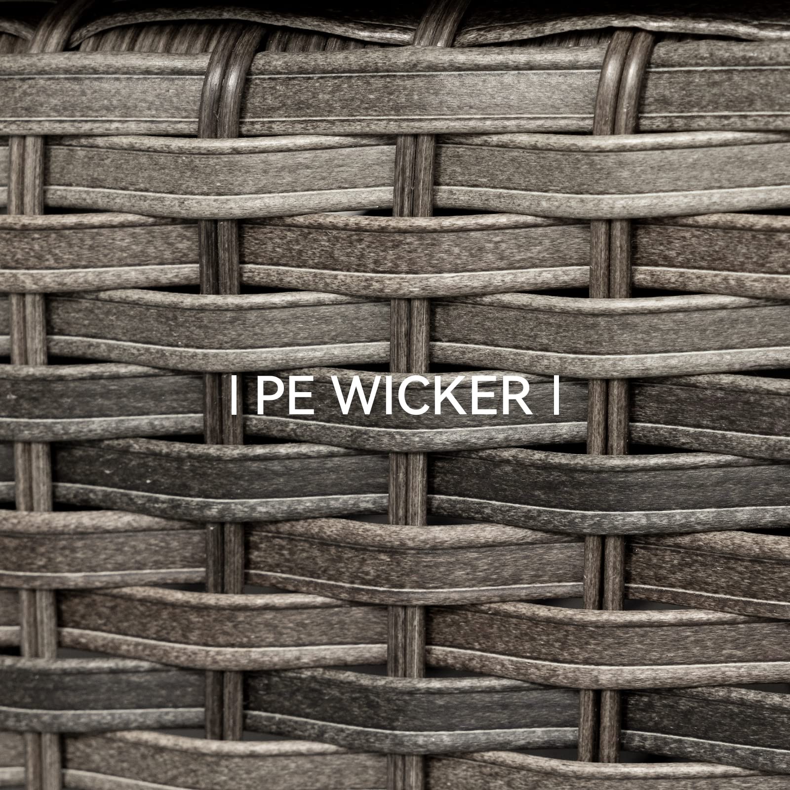 2-Pack Outdoor Wicker Ottomans with Removable Olefin Cushions - PE Rattan Steel Frame Patio Footstools in Navy Blue - Perfect for Backyard, Deck & Garden Seating