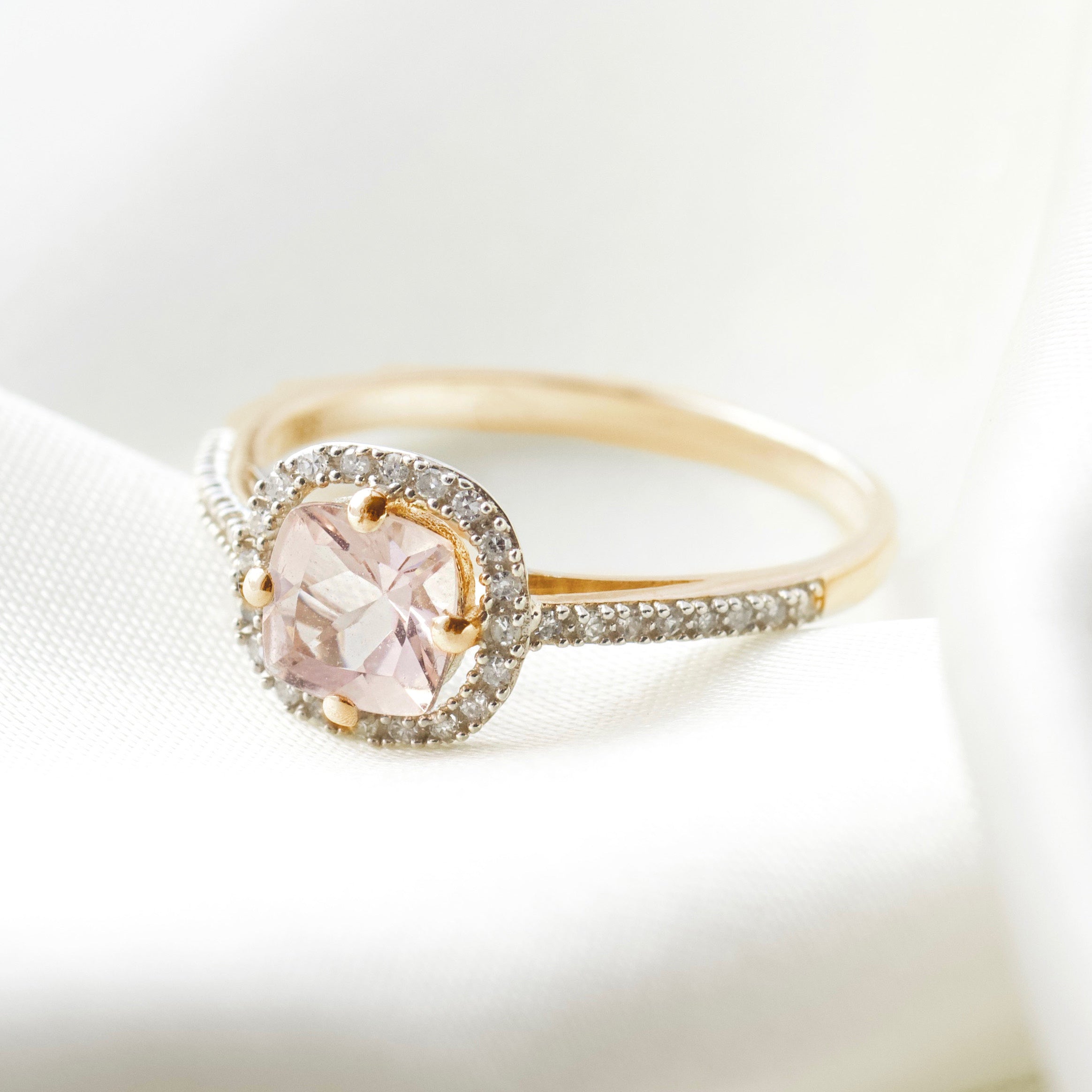 Juliet Morganite & Diamond Ring - Elegant Pink Gemstone Engagement Ring for Women | Perfect for Weddings, Anniversaries & Special Occasions