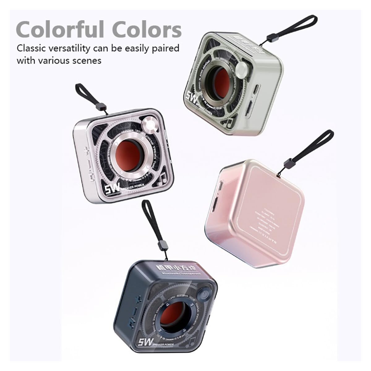 Mecha Style Transparent Bluetooth Speaker - Portable Wireless Outdoor Speaker with HD Call & Powerful Bass, Perfect for Hiking, Camping, Beach & Sports Activities