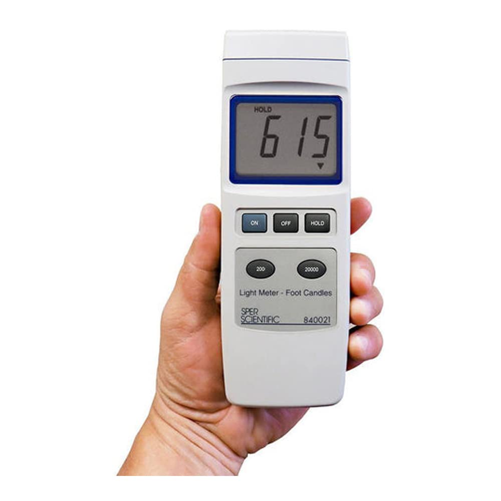 Sper Scientific 840021 Digital Light Meter for Foot Candles & Lux Measurement - Perfect for Indoor Lighting, Photography, and Plant Growth Monitoring