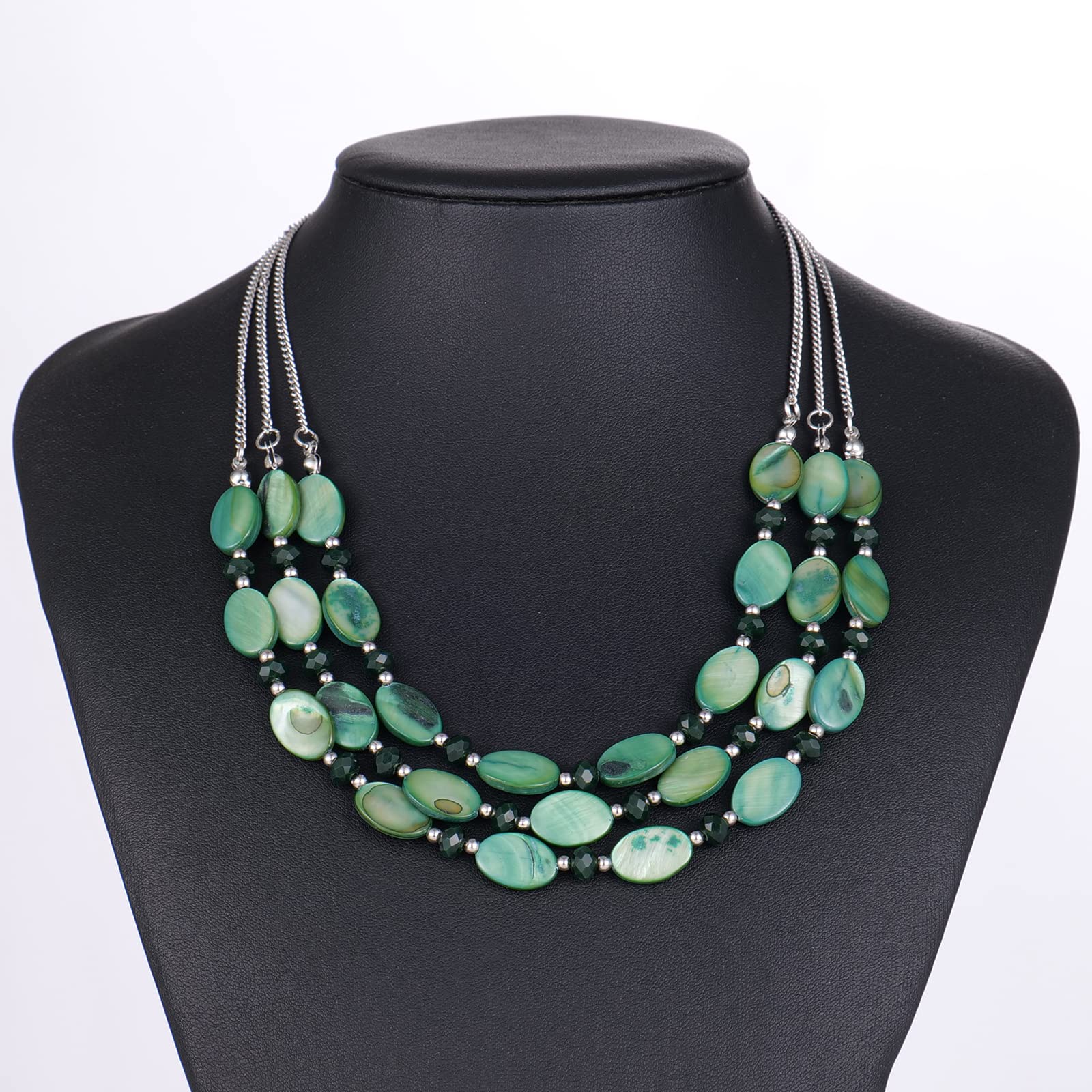 FULU AUTUMN Chunky Layered Beaded Necklace for Women - Multi Strand Statement Jewelry, Fashion Birthday Gift for Mom, Perfect for Parties, Weddings & Everyday Wear