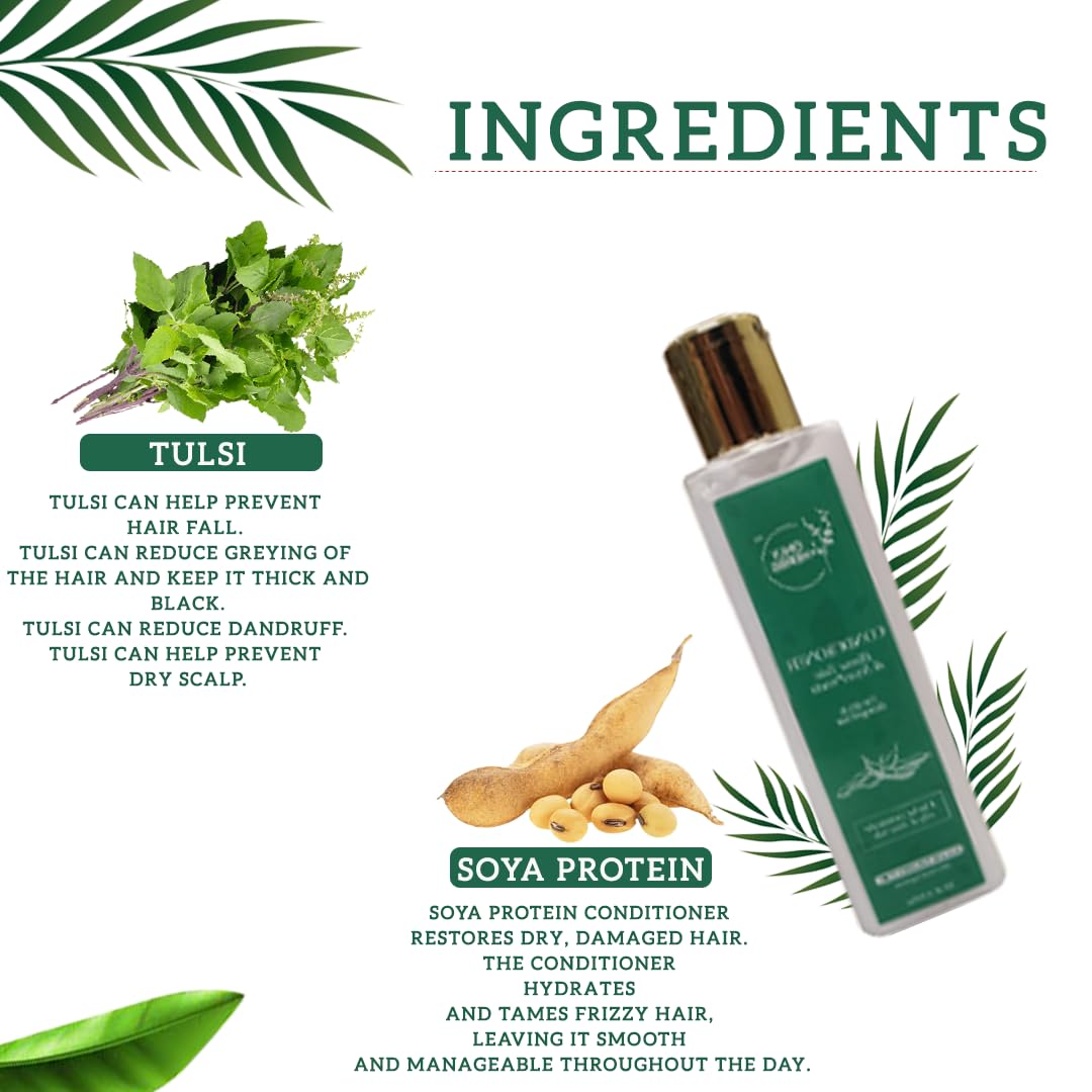 Onlyherbs Natural Henna Tulsi Hair Conditioner 200ml - Organic Deep Moisturizing Treatment for Dry Hair, Stimulates Hair Growth, Suitable for All Hair Types | Daily Hair Care, Salon-Quality Nourishment at Home