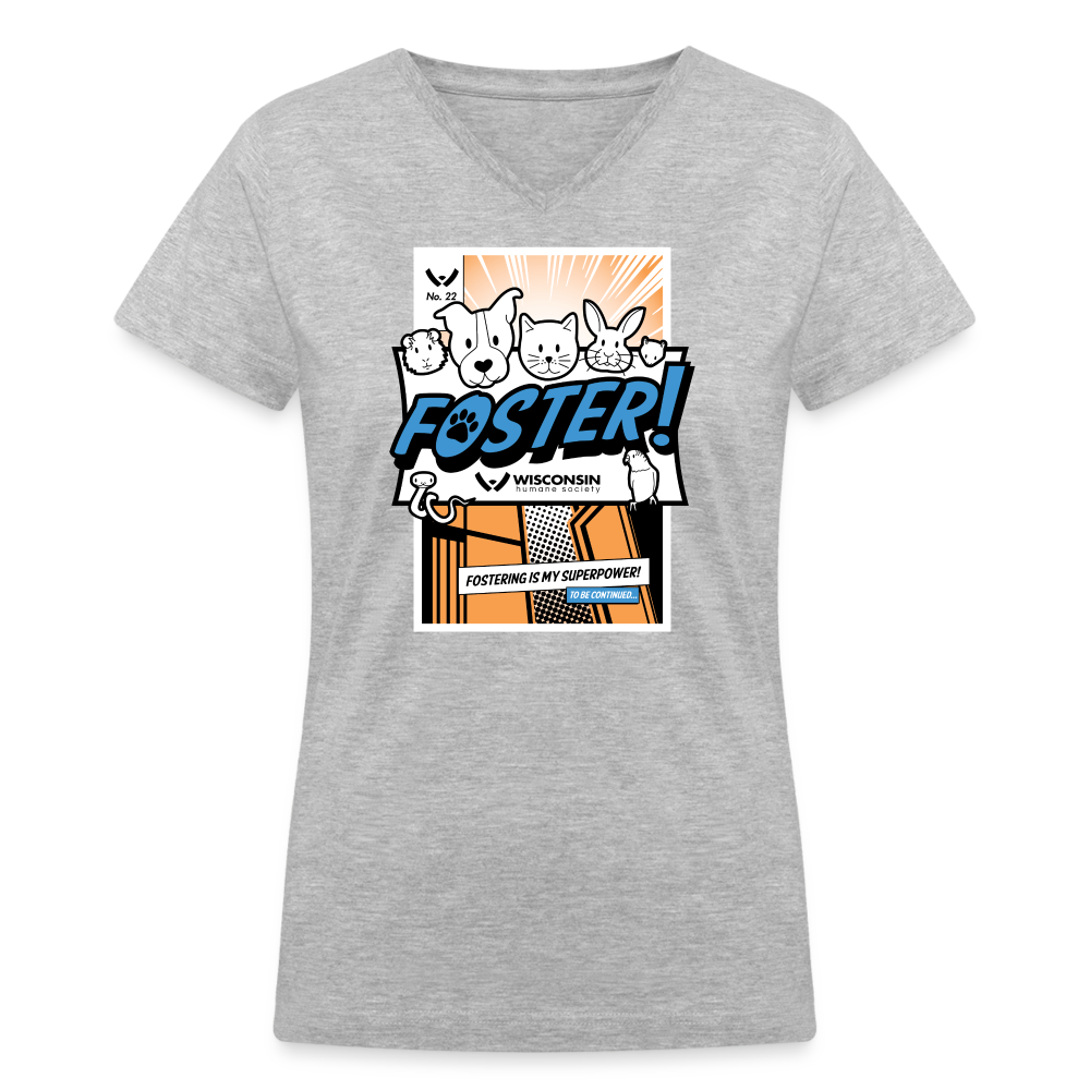 Foster Comic Contoured V-Neck T-Shirt for Men - Soft Cotton Graphic Tee for Casual Wear, Gaming & Pop Culture Fans