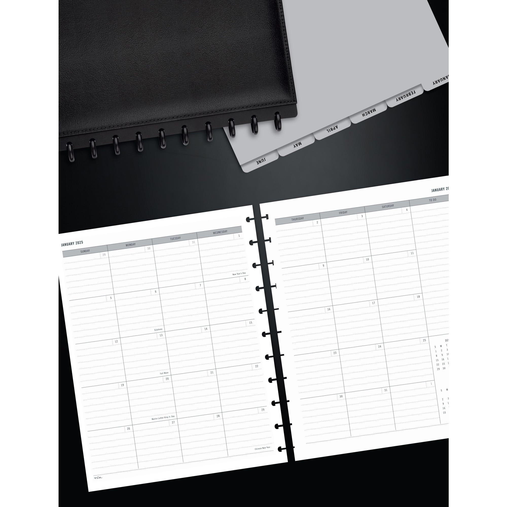 2025 TUL® Discbound Monthly Planner Refill Pages - 12 Tab Dividers, Letter Size (8.5