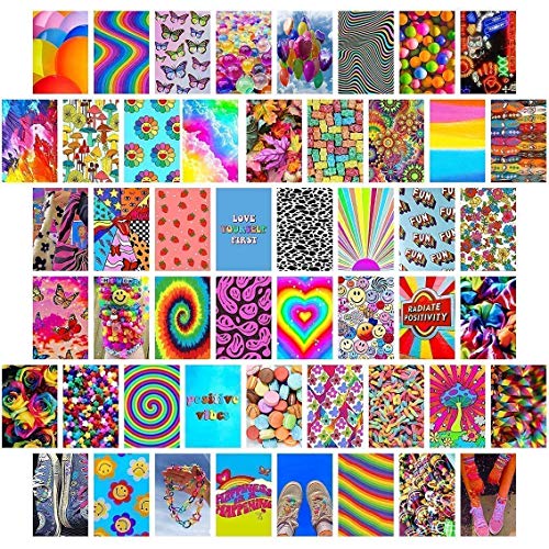 Indie Wall Collage Kit - 50 Aesthetic Pictures & Posters for Room Decor | VSCO Inspired Bedroom Wall Art for Teen Girls | Perfect for Dorm Rooms, Bedrooms & Photo Walls