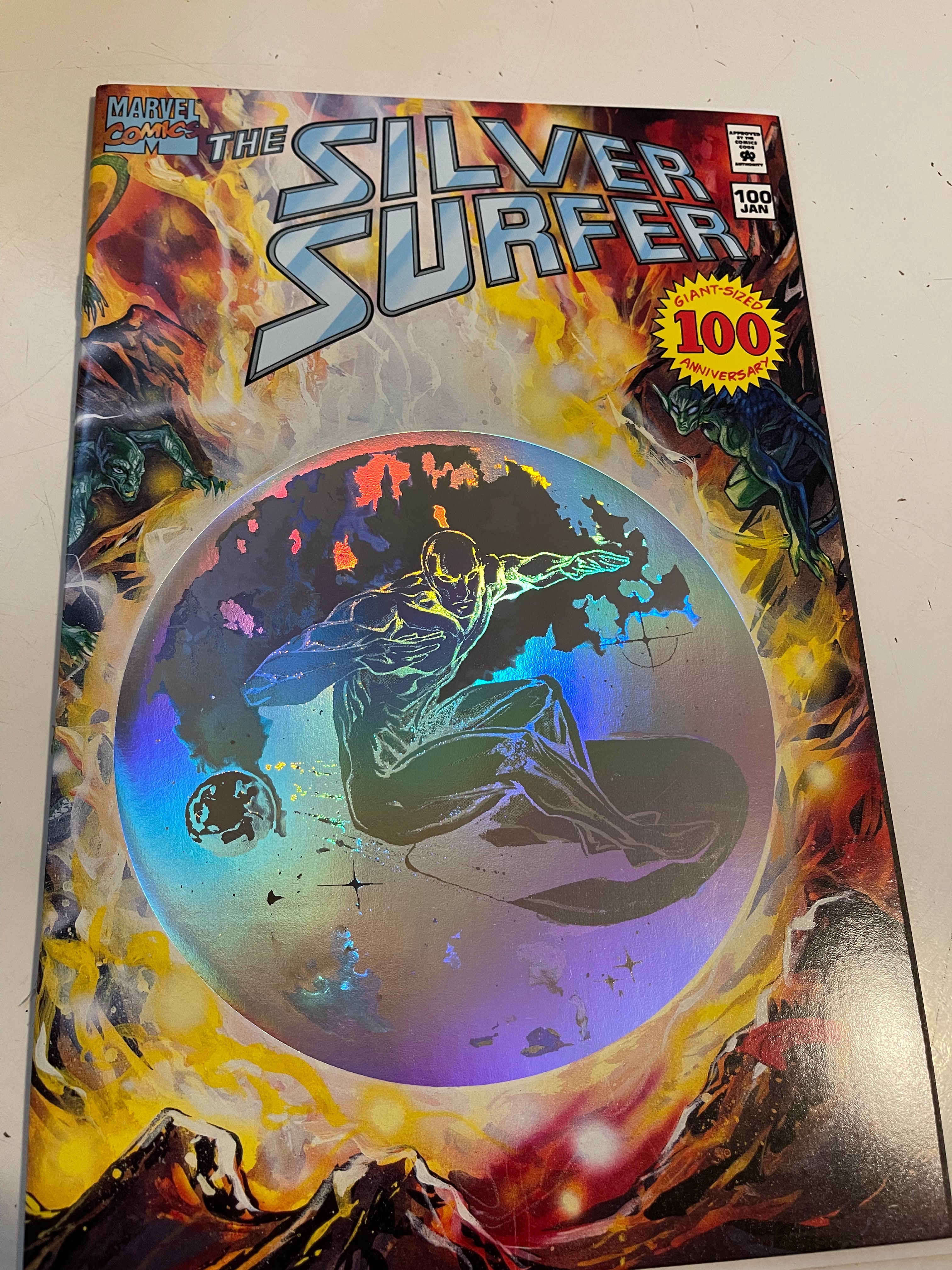 Silver Surfer #100 Hologram Cover High Grade Comic Book - Rare Collectible Edition for Marvel Fans & Comic Book Collectors - Perfect for Display, Gifting, and Investment
