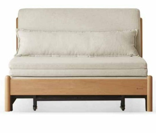 37.4x33-78.1x30.3 inch / 95x83.8-198.3x77сm / Beech Natural wood sofa bed - beige
